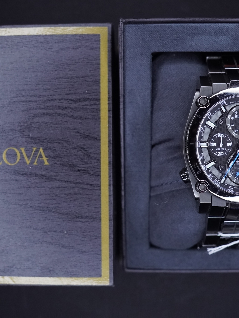 Bulova Precisionist Men's Chronograph Stainless Steel Watch, 300m, Black Dial